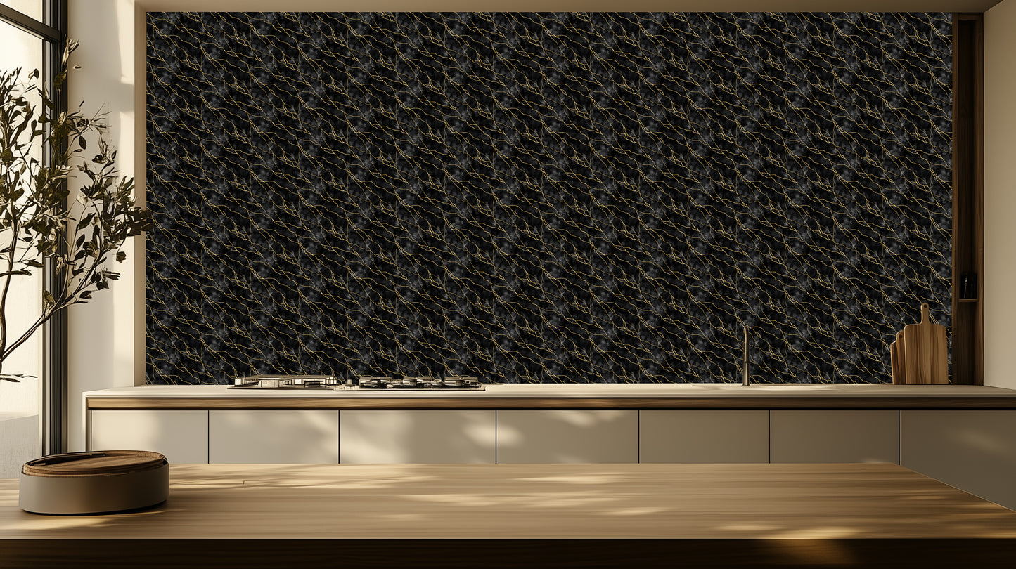 Black Marble Gold Veins