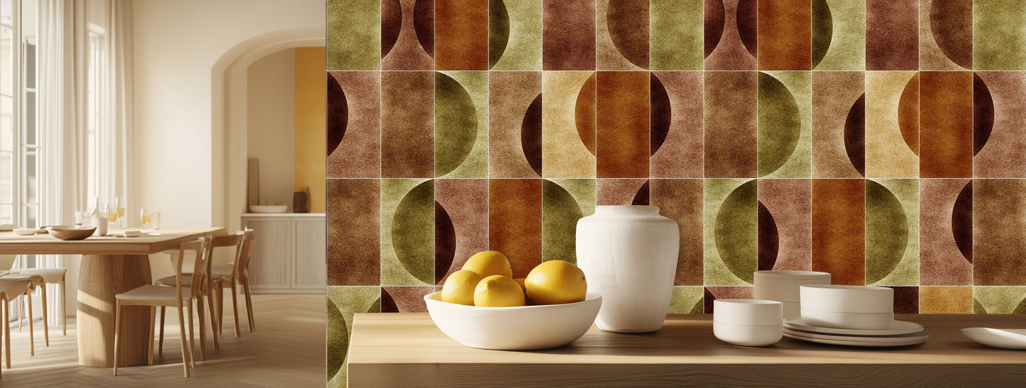 Retro Earth-Tone Geometric