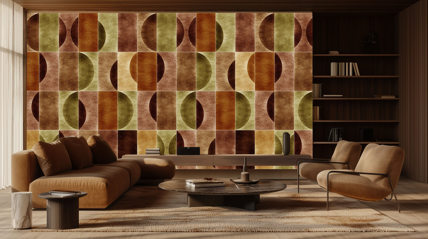 Retro Earth-Tone Geometric