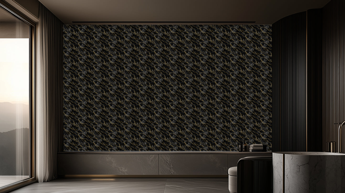 Black Marble Gold Veins
