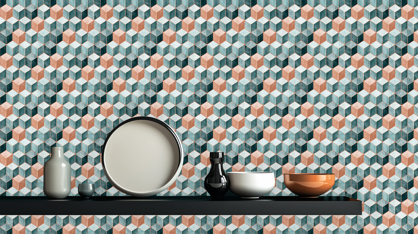 Isometric Cubes Geometric wallpaper - XWALLX