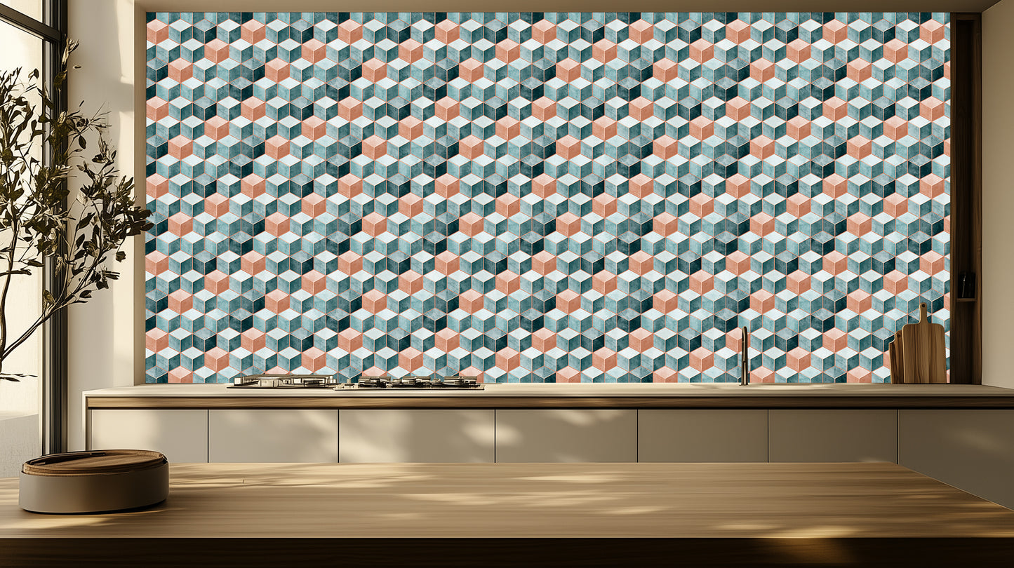 Isometric Cubes Geometric wall art - XWALLX