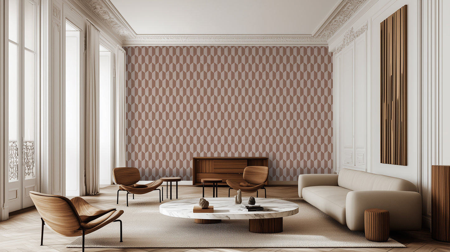 Terracotta Geometric Depth wall decor - XWALLX