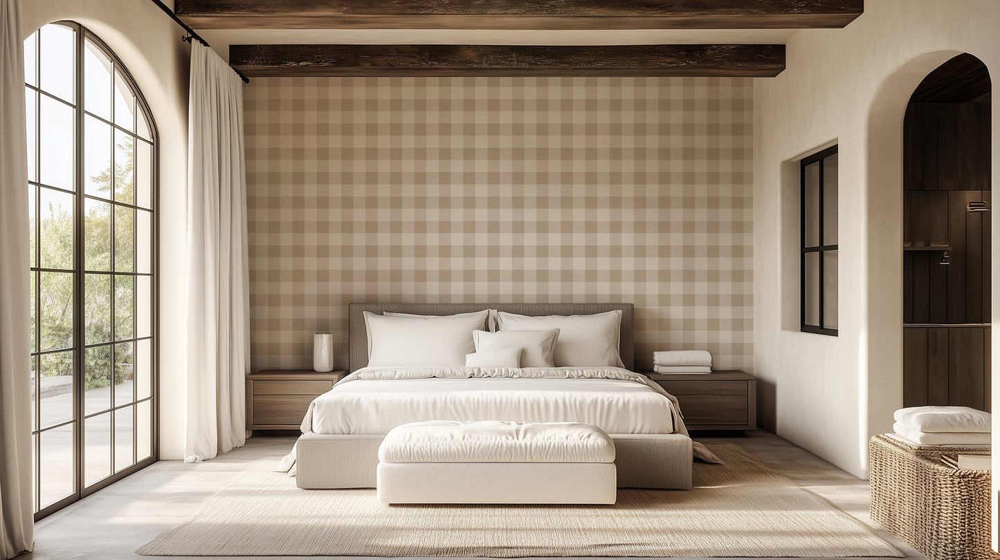 Golden Checkered Elegance wallpaper mural - XWALLX
