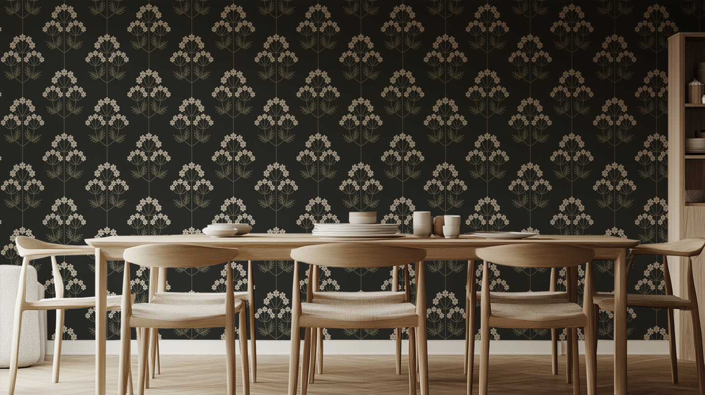 Golden Botanical Bloom wallpaper - XWALLX