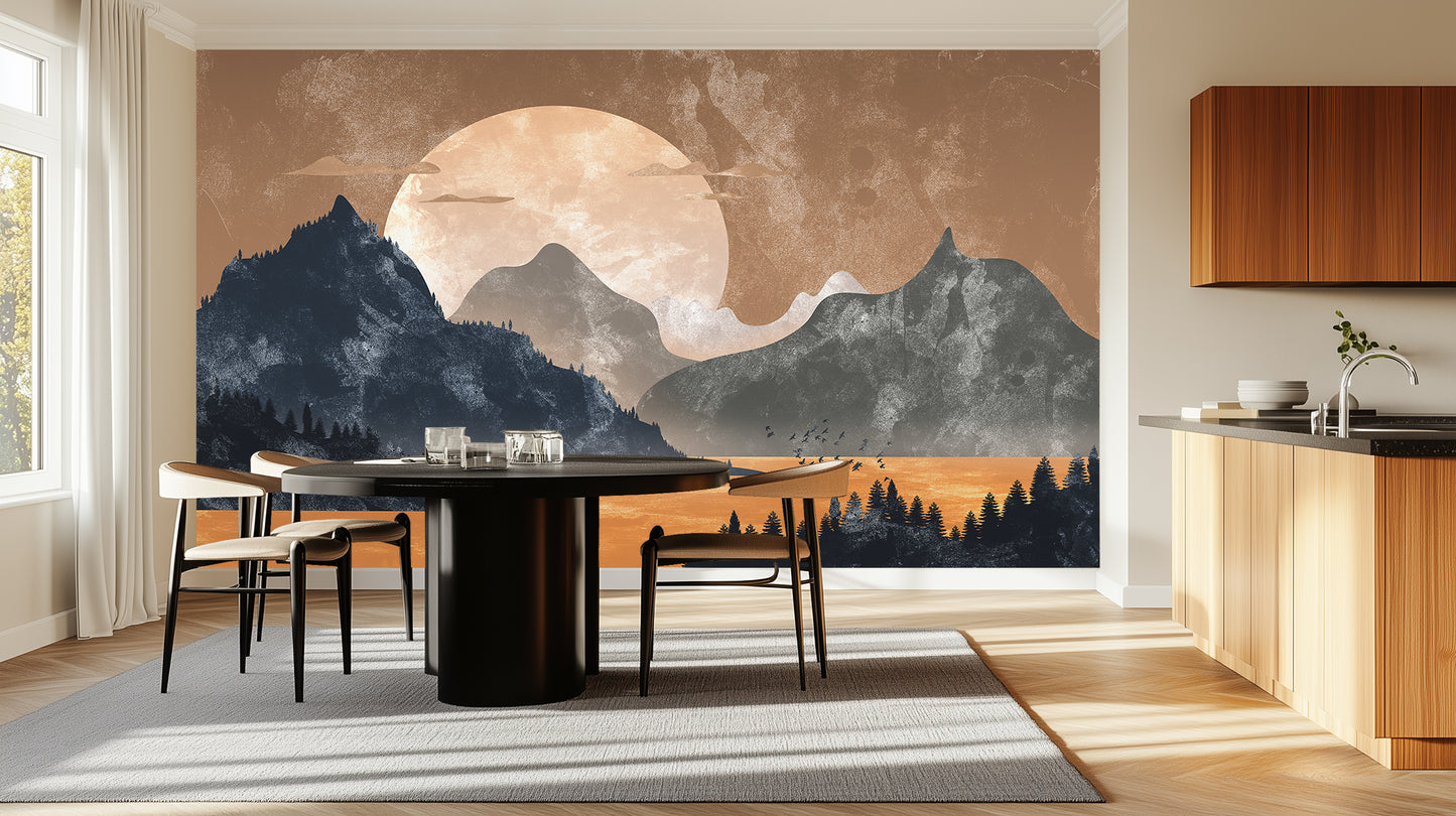 Textured Lunar Mountain wall art - XWALLX