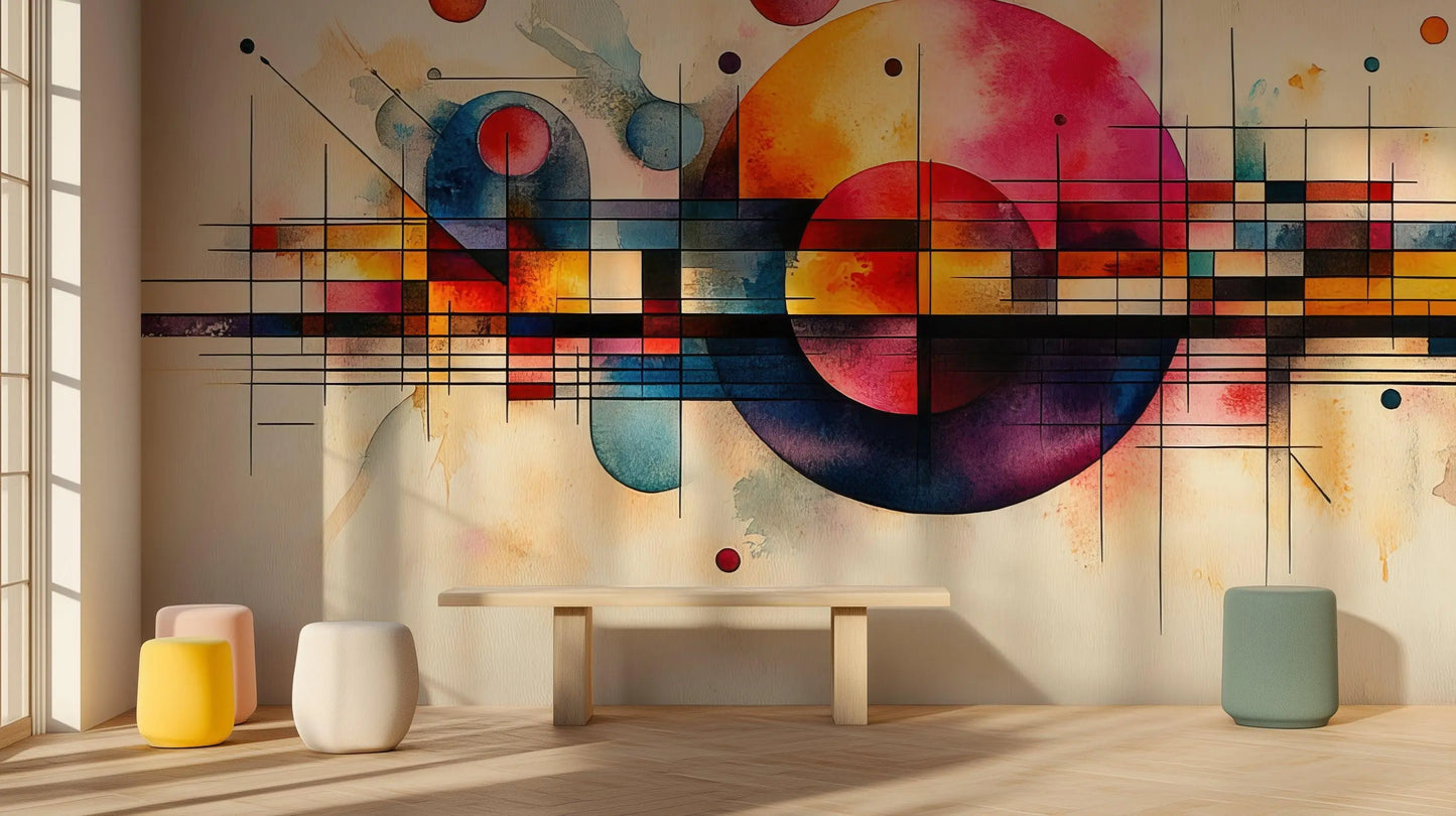 Colorful and Abstract wallpaper mural - XWALLX