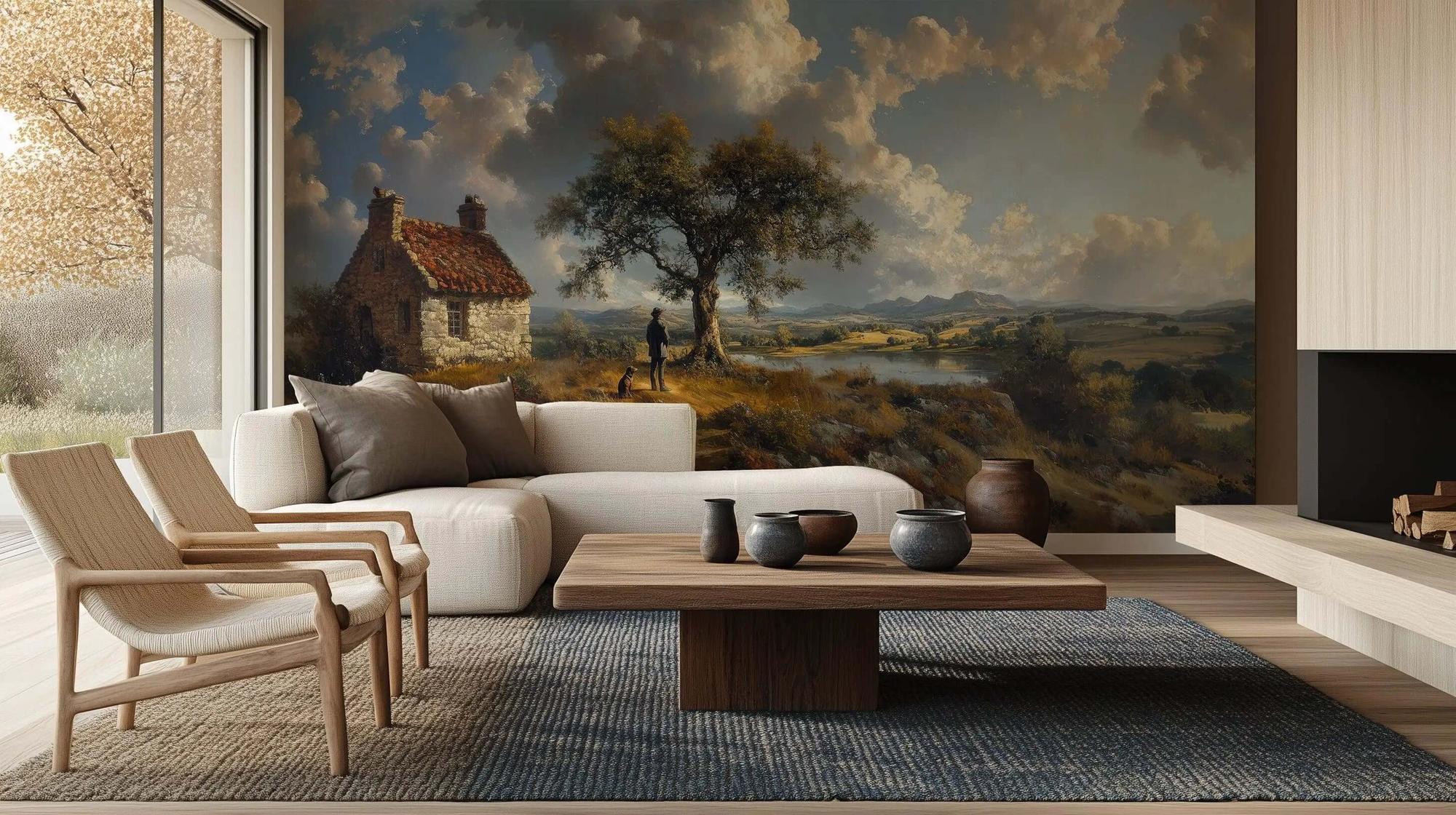 Rustic Countryside Wallpaper Mural – Landscape Art – XWALLX
