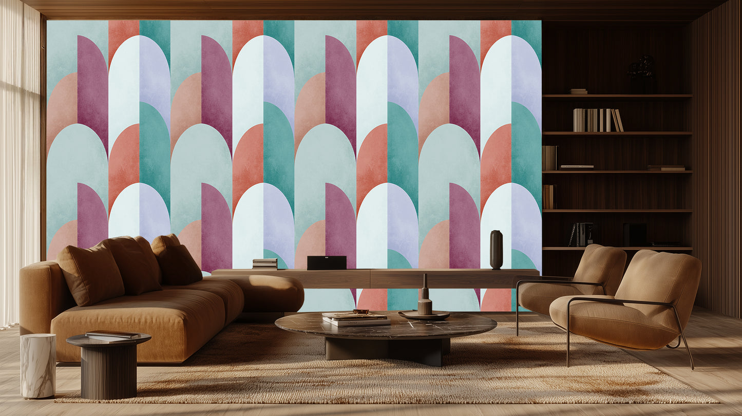 Vibrant Geometric Arcs wallpaper - XWALLX