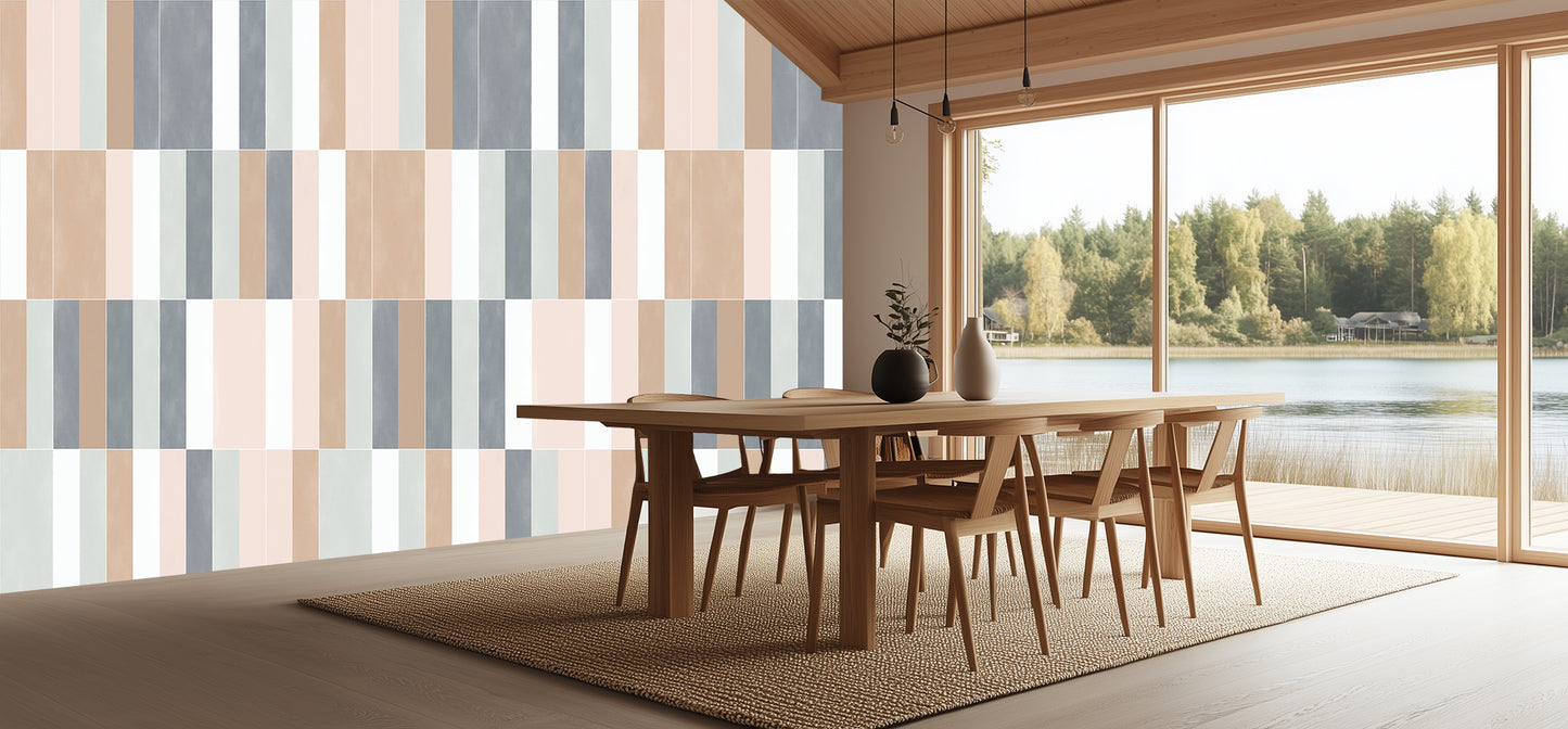 Tranquil Striped Wall Mural for Modern Interiors wallpaper mural - XWALLX