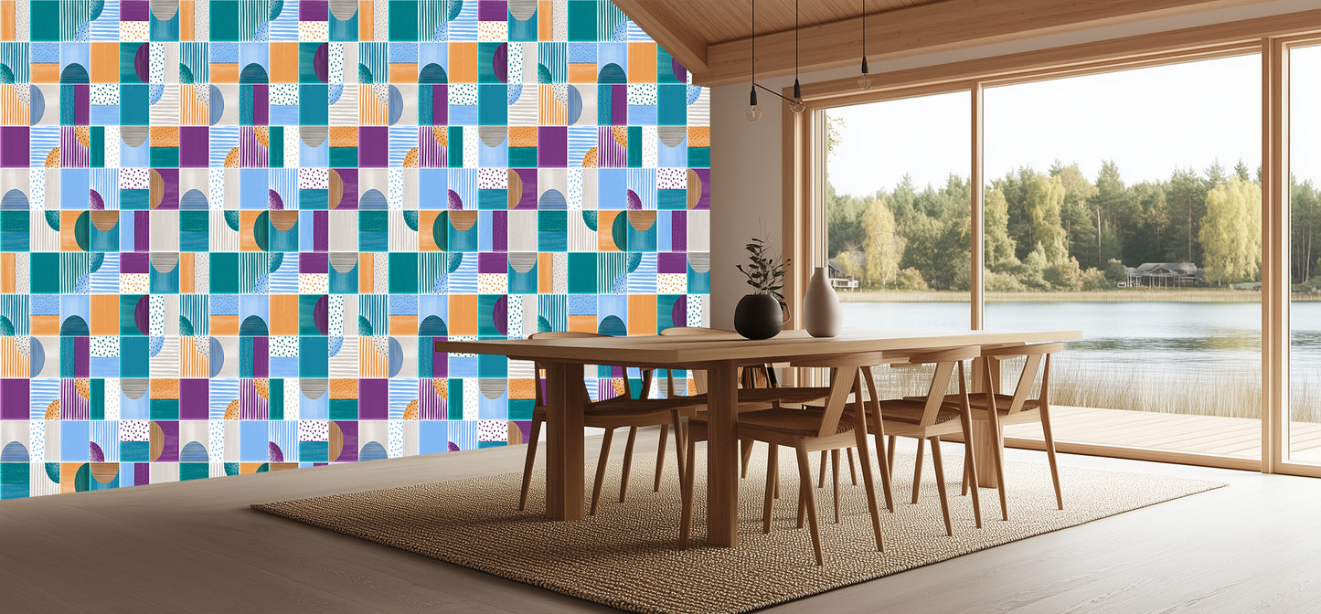 Playful Geometric Patterns wallpaper mural - XWALLX