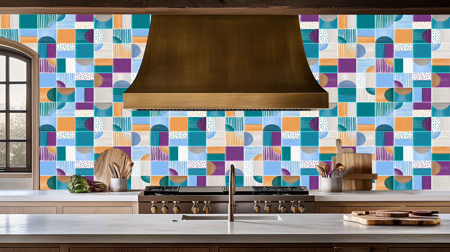 Playful Geometric Patterns wallpaper - XWALLX