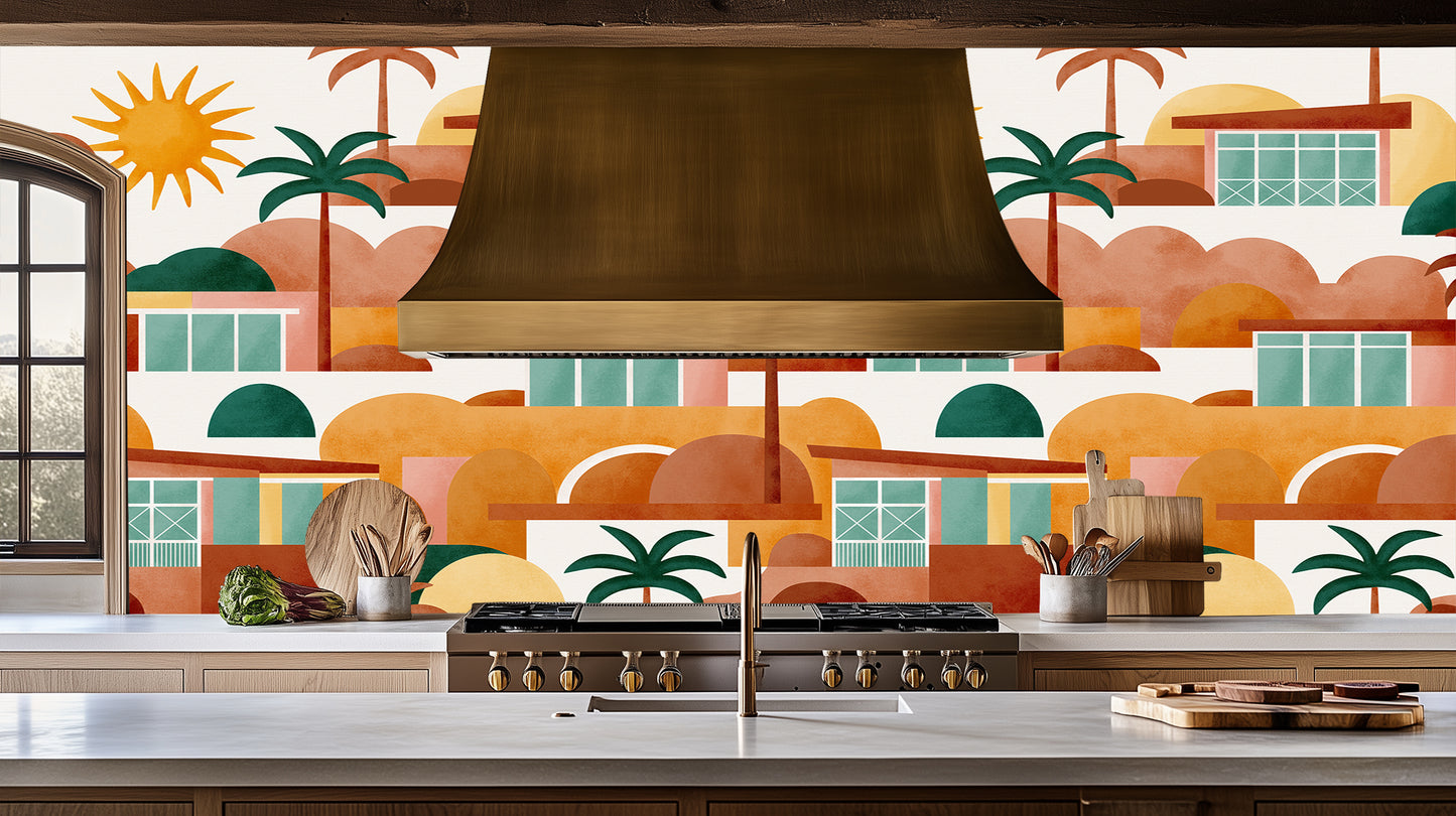 Vibrant Mid-Century Landscape wall art - XWALLX