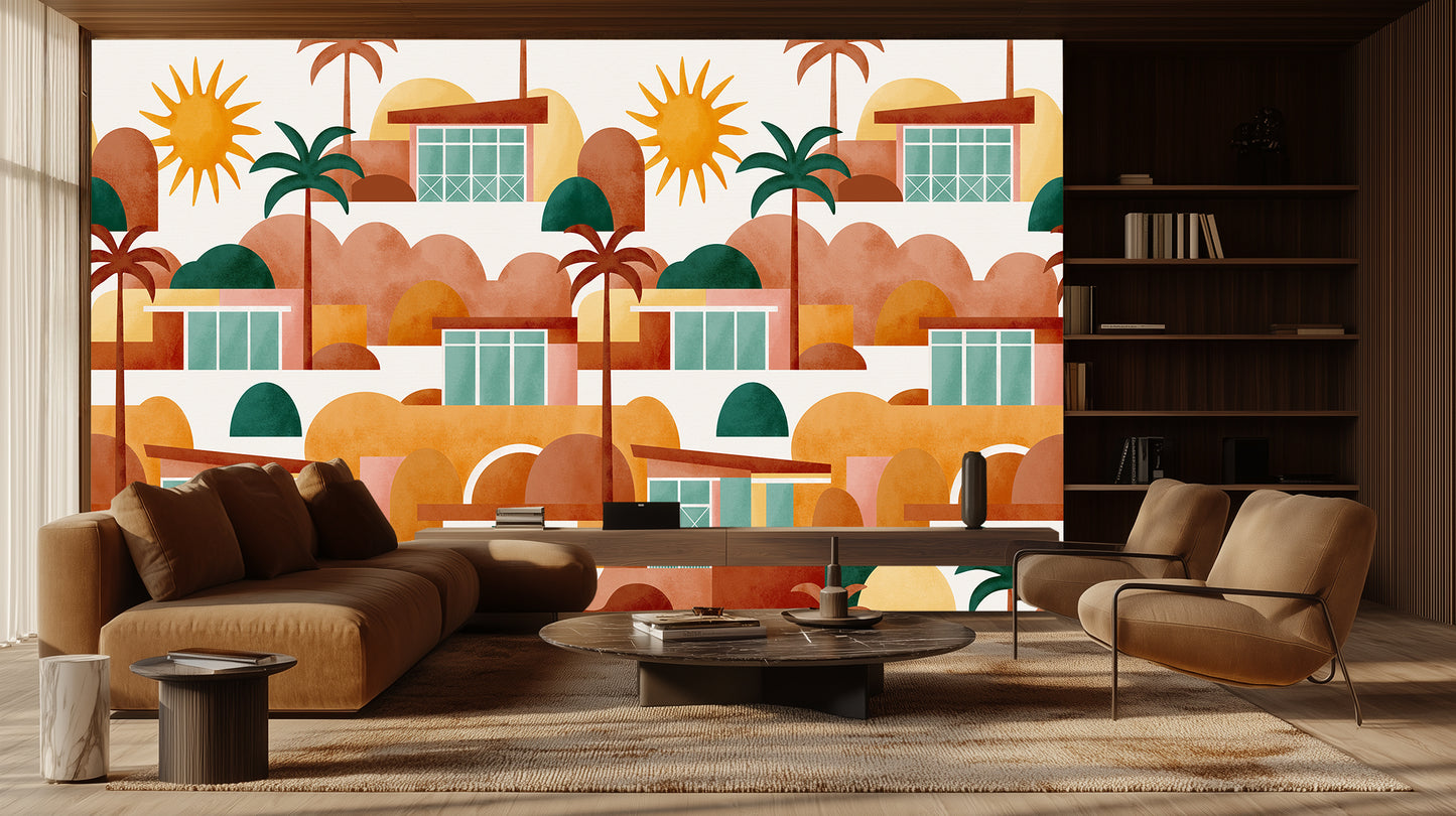 Vibrant Mid-Century Landscape wall decor - XWALLX
