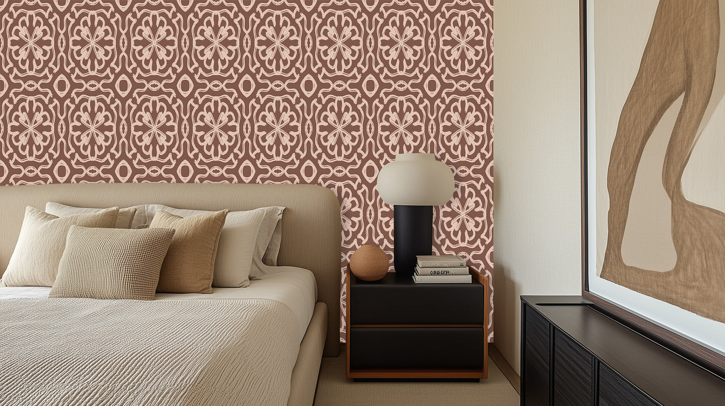 Flowing Quatrefoil Geometric wall mural - XWALLX