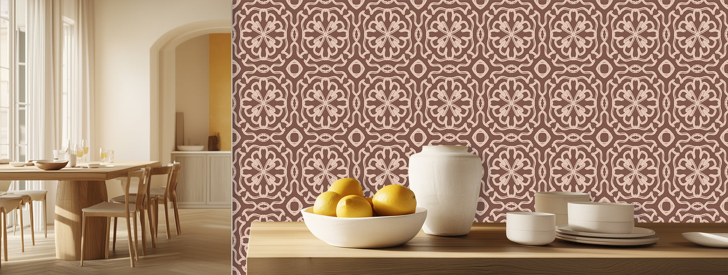 Flowing Quatrefoil Geometric wallpaper mural - XWALLX