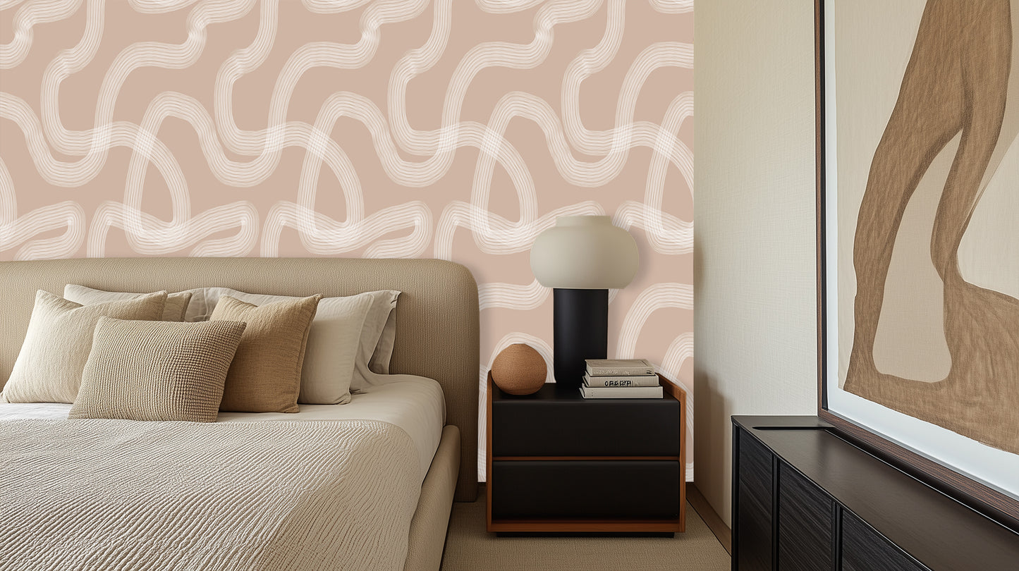 Wavy Contour Lines wall mural - XWALLX