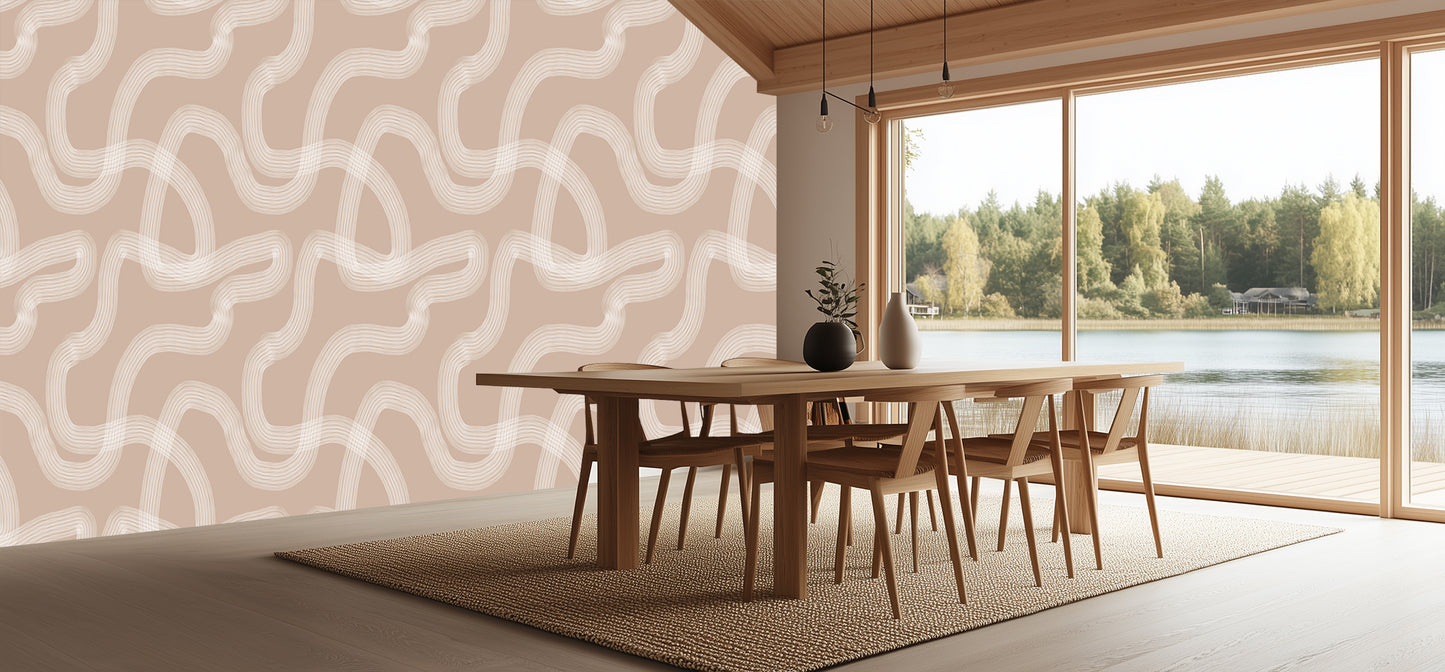 Wavy Contour Lines wallpaper mural - XWALLX