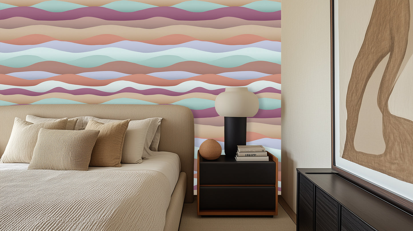 Flowing Color Waves Artistic wall mural - XWALLX