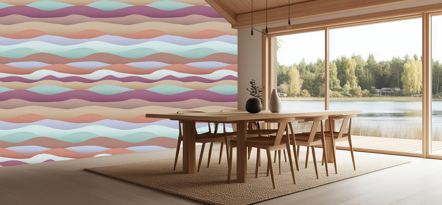 Flowing Color Waves Artistic wallpaper - XWALLX