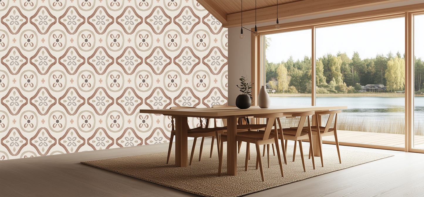 Earthy Floral Pattern wallpaper mural - XWALLX