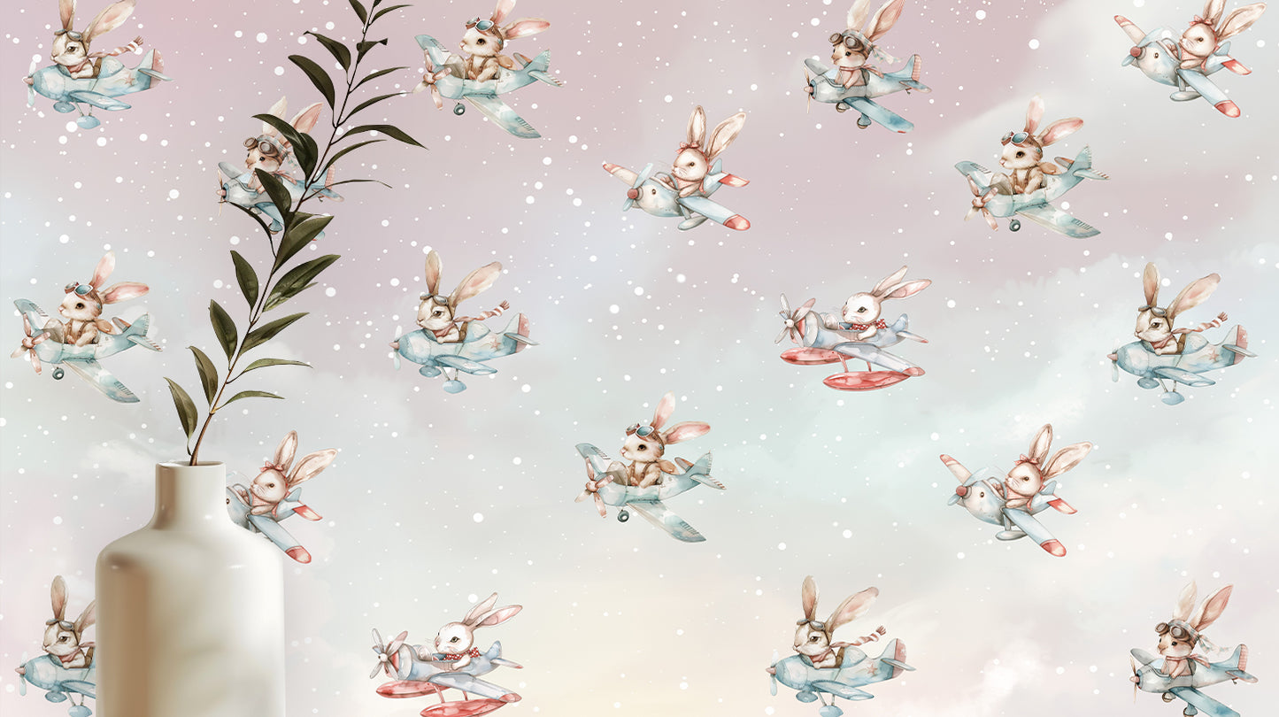 Whimsical Bunny Aviators wall art - XWALLX