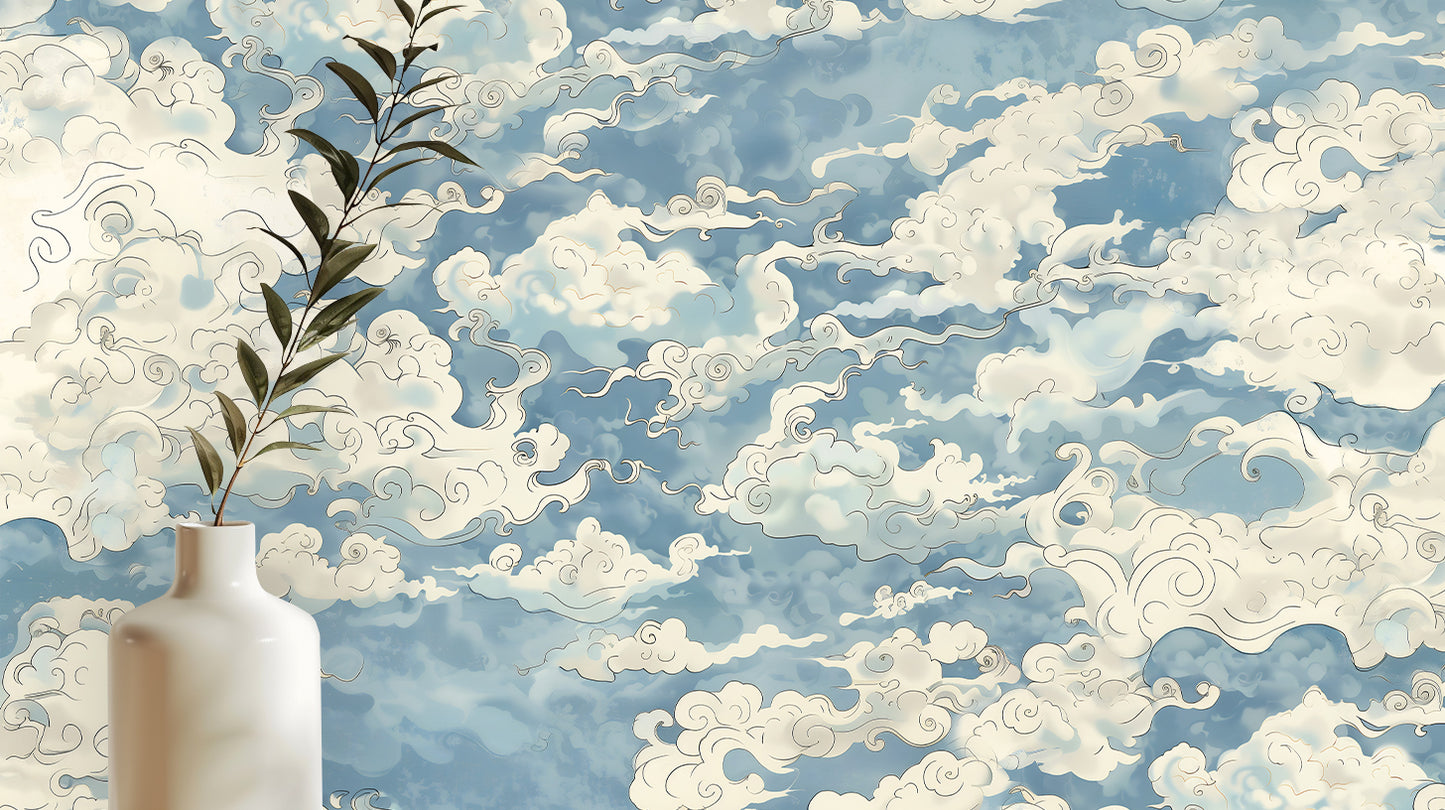 Whimsical Cloudscape wall mural - XWALLX