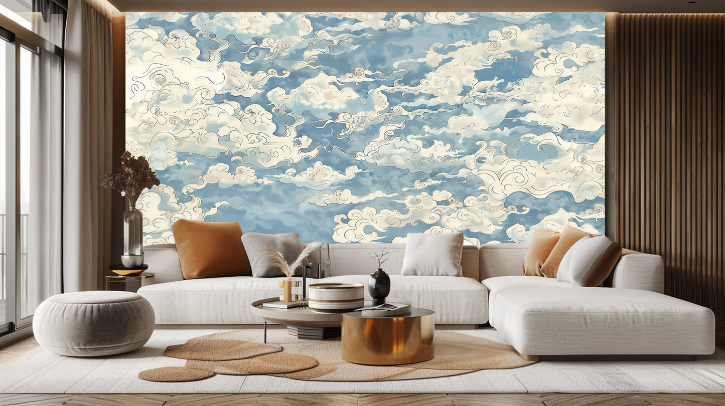 Whimsical Cloudscape wall decor - XWALLX