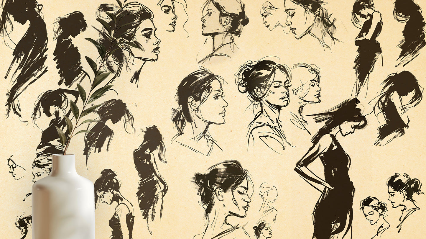 Graceful Silhouettes Sketch wallpaper - XWALLX