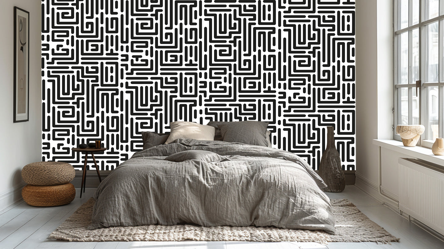 Intricate Maze Pattern wall mural Mural wall mural - XWALLX