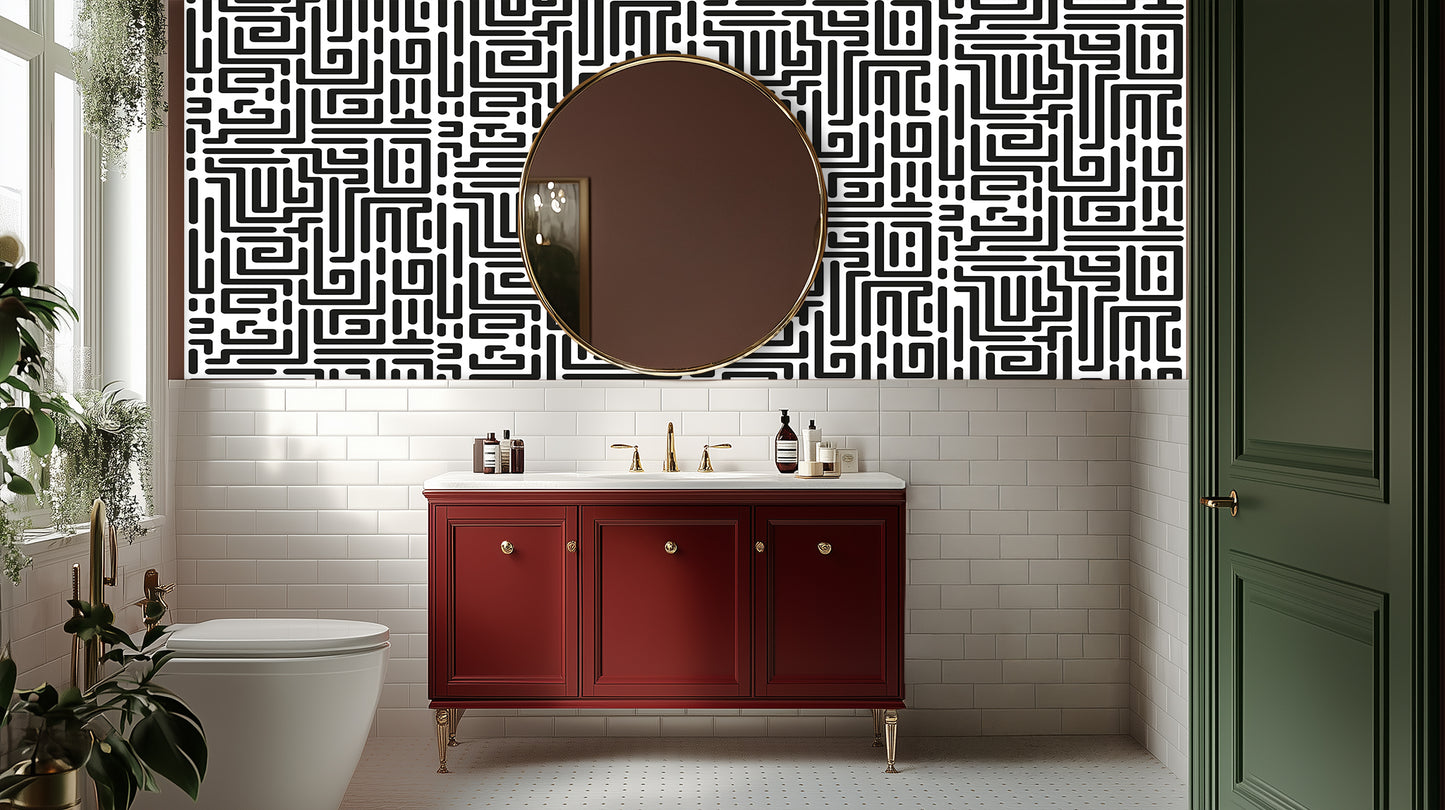 Intricate Maze Pattern wall mural Mural wall art - XWALLX