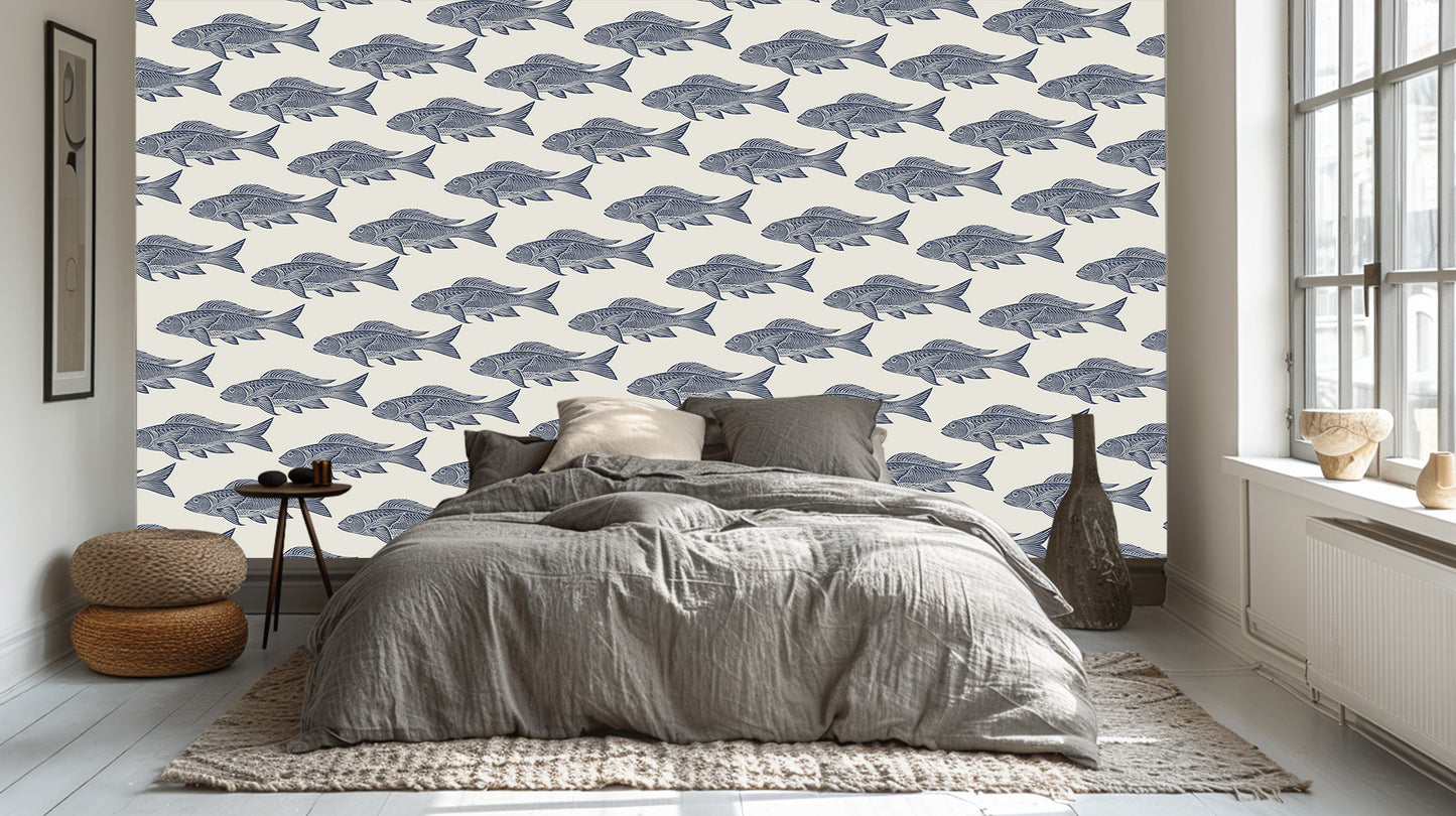 Graceful Fish Pattern wall mural - XWALLX