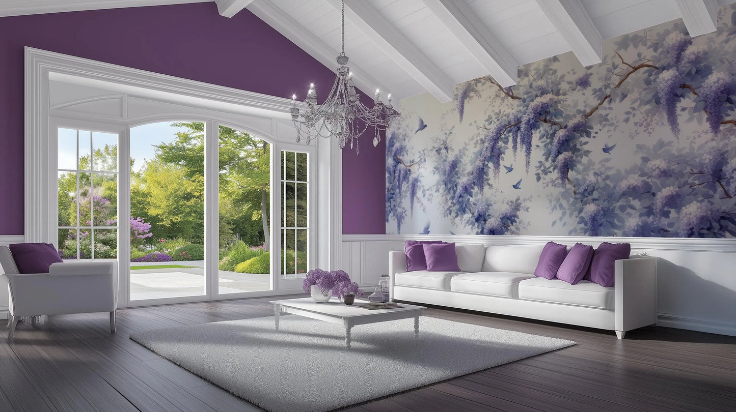 Purple Wisteria wall art - XWALLX