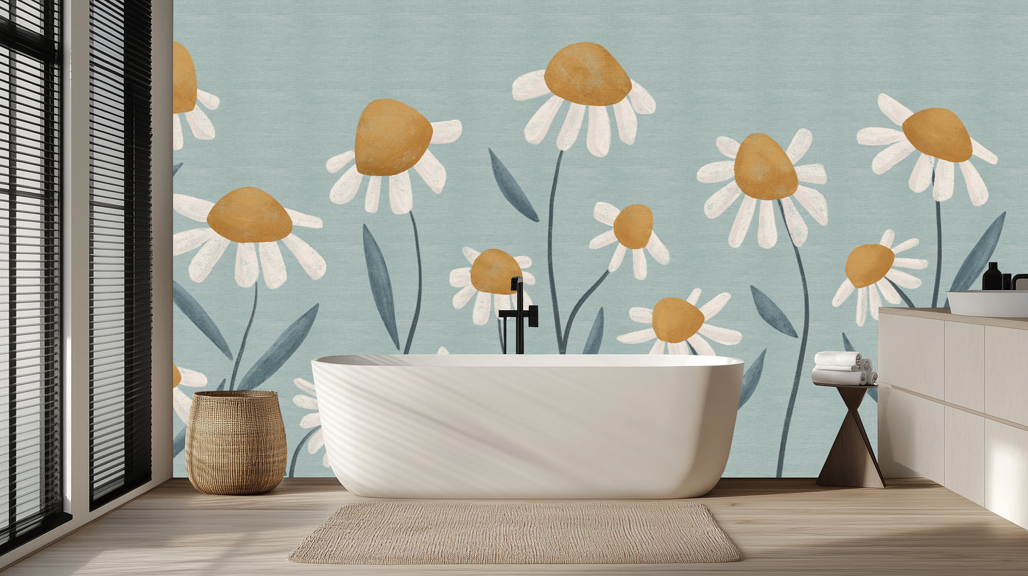 Whimsical Daisy Flower wall mural - XWALLX