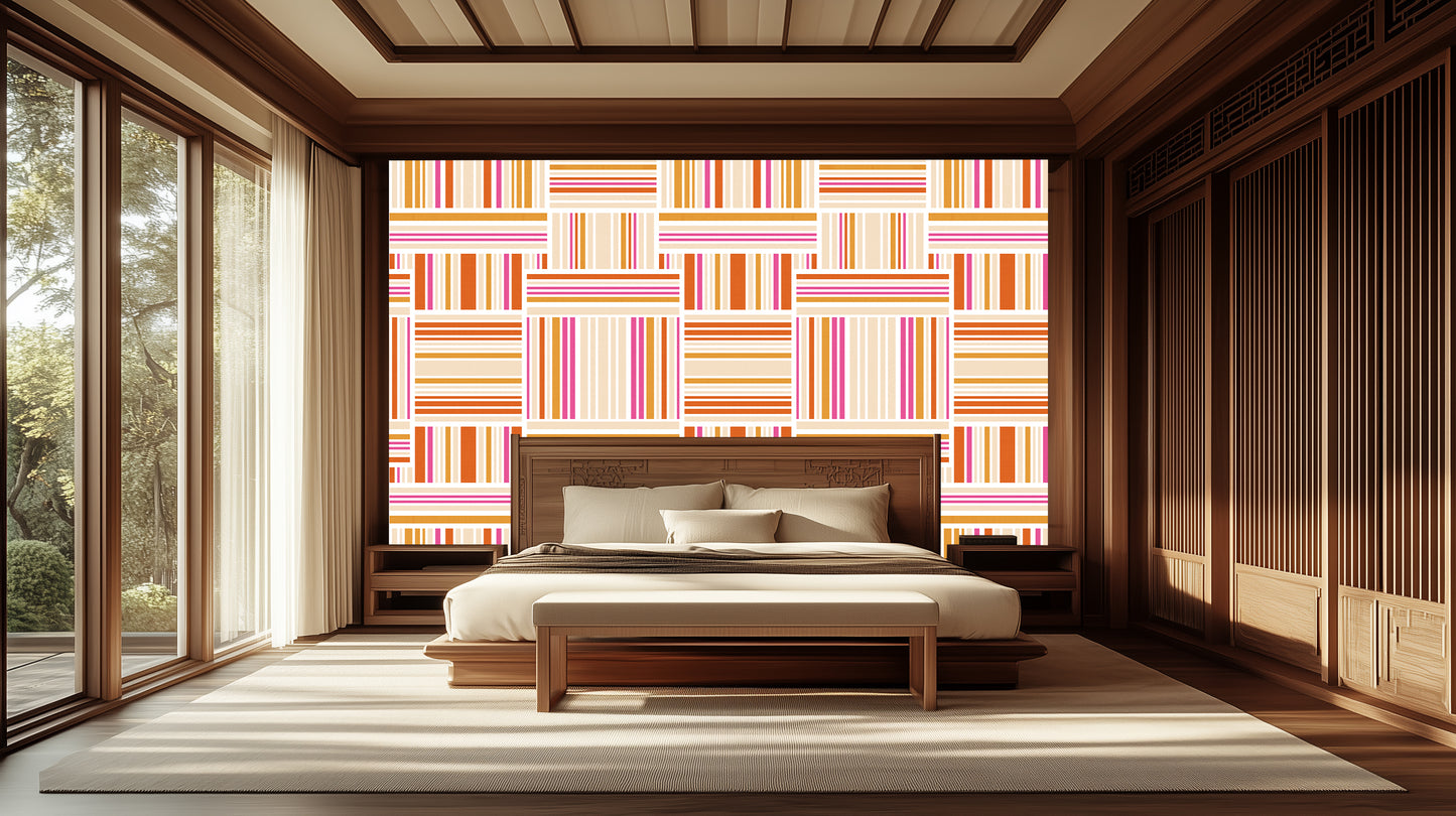 Vibrant Striped Wall Mural wallpaper - XWALLX