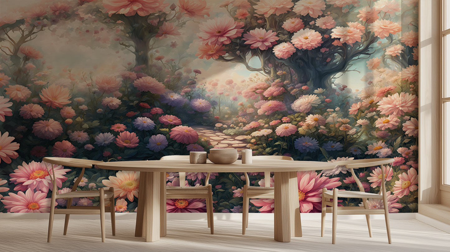 Blooming Garden Oasis wall mural Mural wallpaper - XWALLX