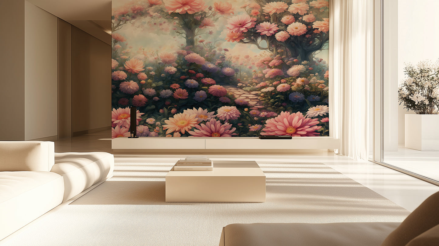 Blooming Garden Oasis wall mural Mural wall decor - XWALLX