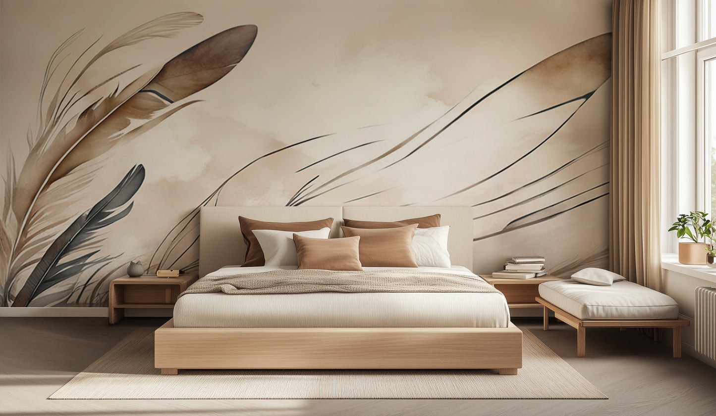 Delicate Feather Whispers wall decor - XWALLX