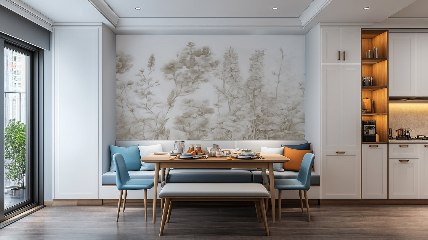 Muted Botanical Serenity wall mural - XWALLX