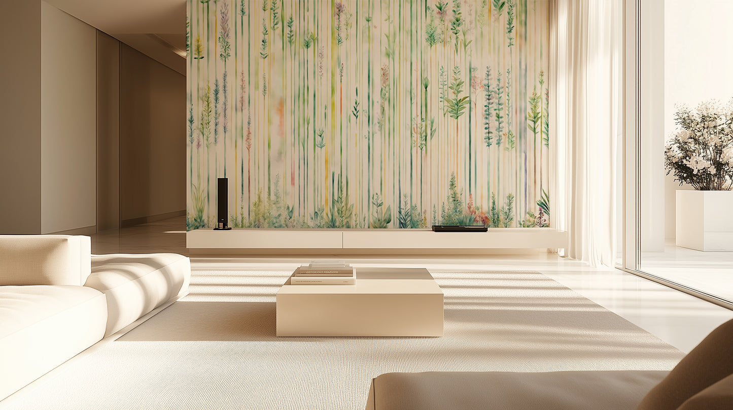 Delicate Botanical Stripes wallpaper - XWALLX