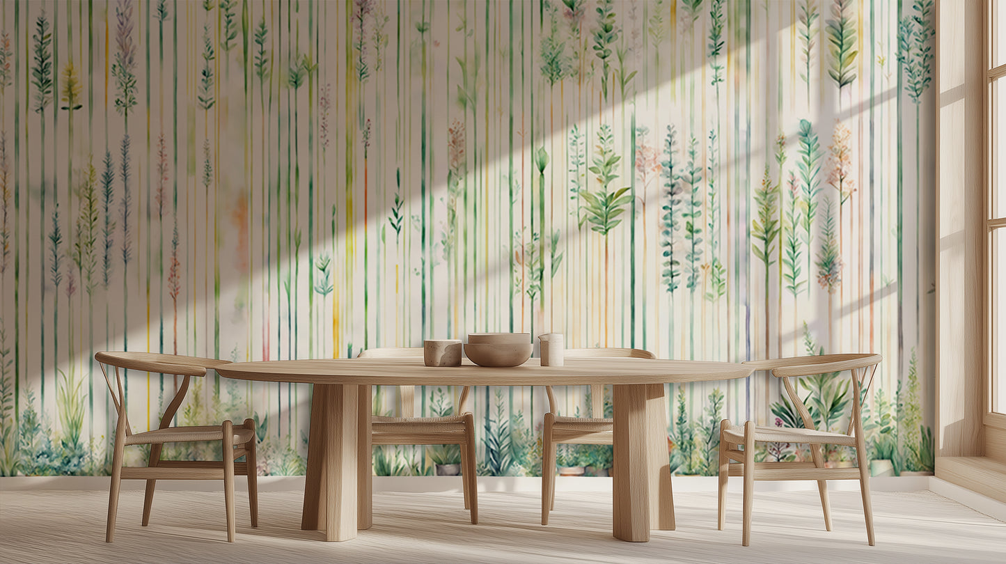 Delicate Botanical Stripes wall art - XWALLX