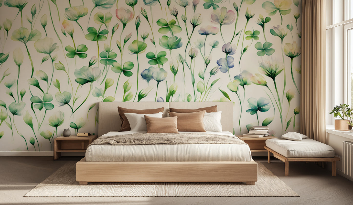 Pastel Clover Meadow wall decor - XWALLX