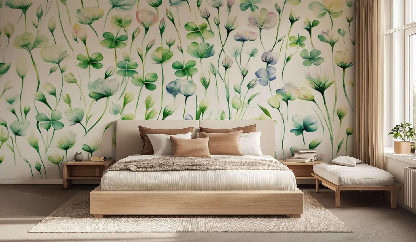 Pastel Clover Meadow wall decor - XWALLX