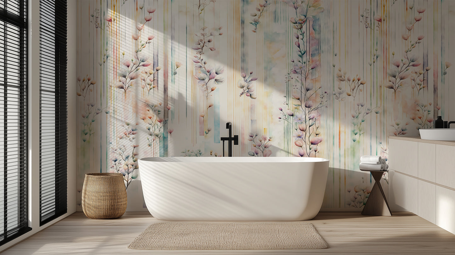 Watercolor Bloom Branches wallpaper mural - XWALLX