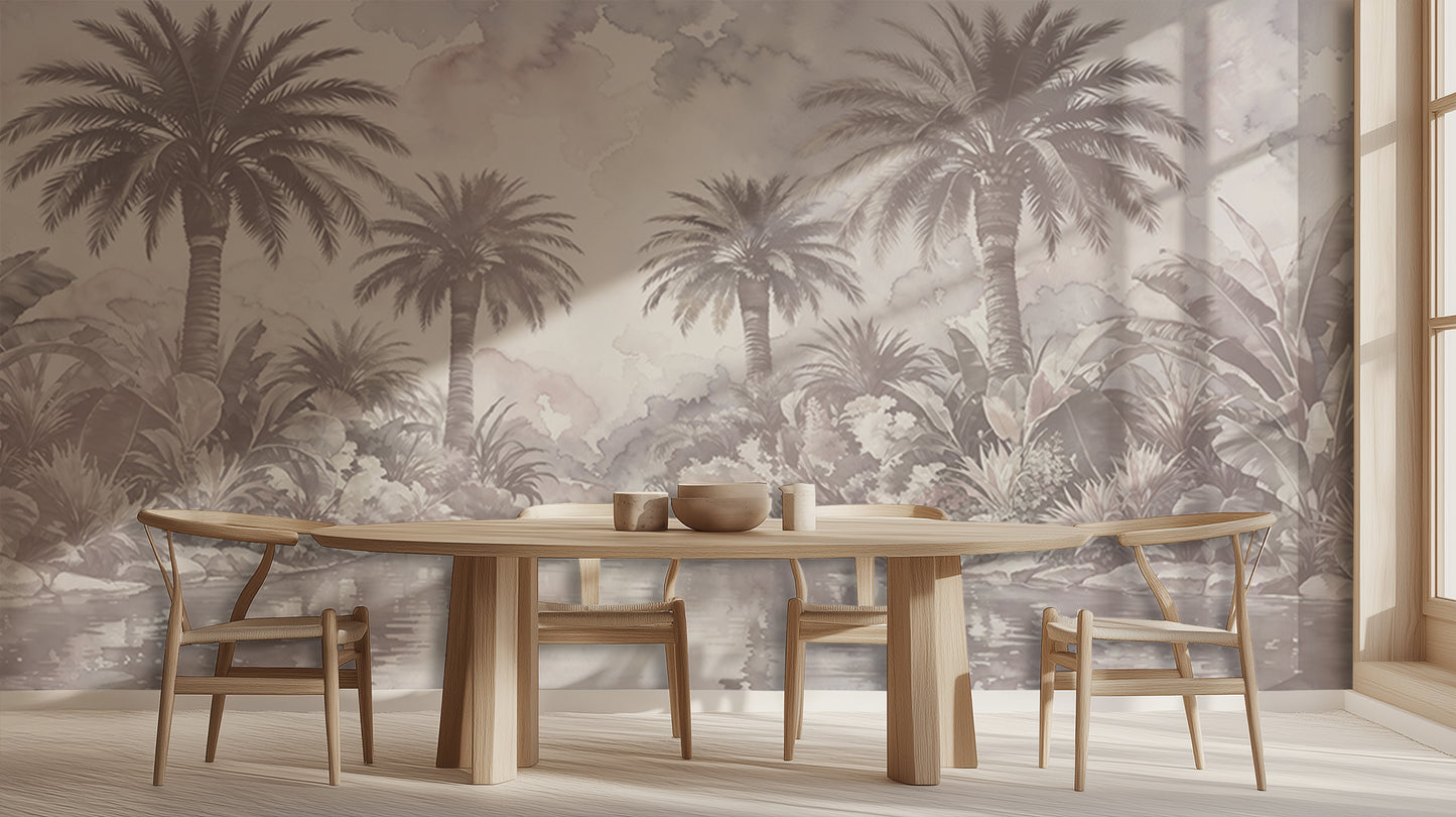 Tropical Palm Oasis wallpaper mural - XWALLX