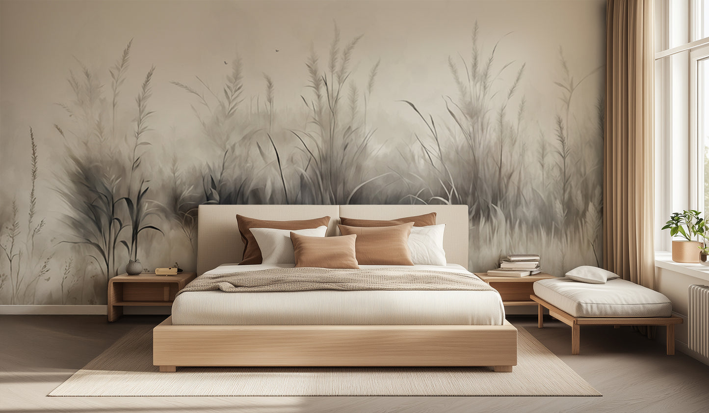 Serene Meadow Wall Mural for Modern Bathrooms wallpaper - XWALLX