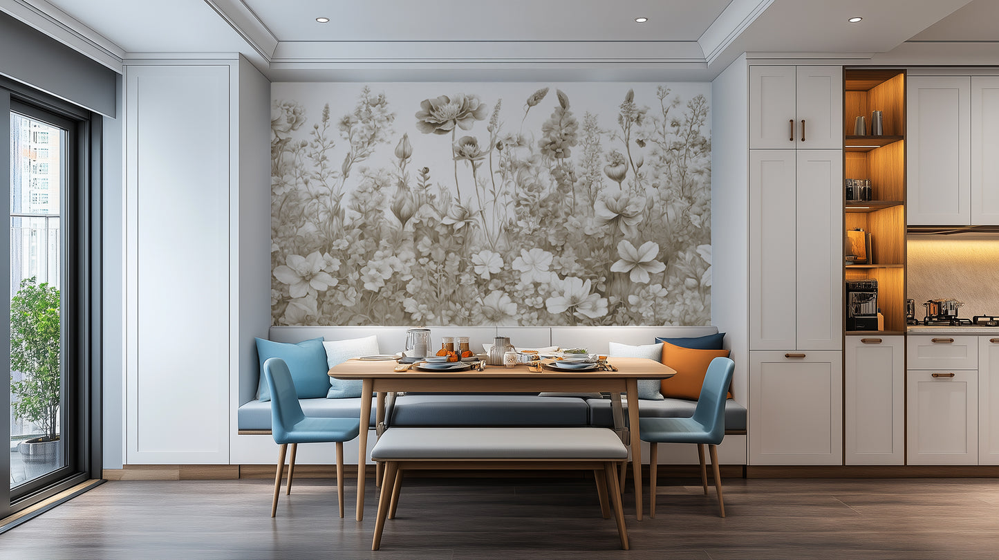 Ethereal Floral Garden wallpaper mural - XWALLX