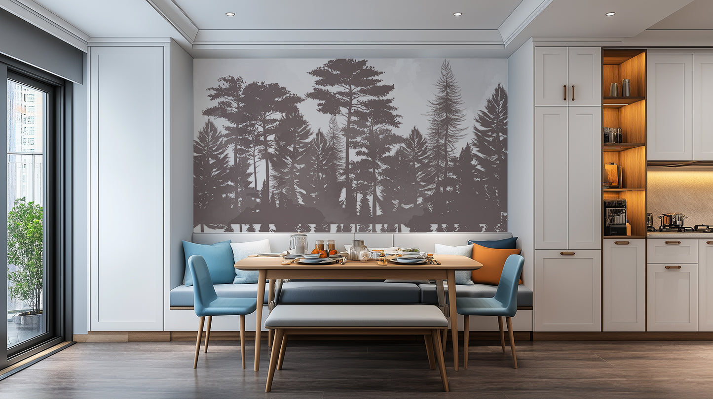 Silhouette Forest wallpaper mural - XWALLX