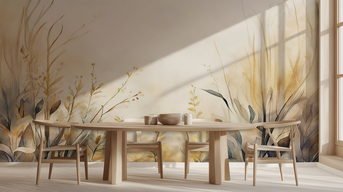 Serene Floral Escape wall mural Mural wallpaper - XWALLX