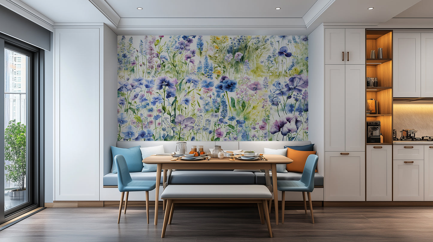 Watercolor Wildflower Field wall mural - XWALLX